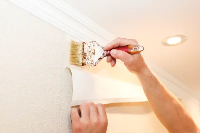 Pose de papier peint à Appietto — revêtements muraux et toiles de verre